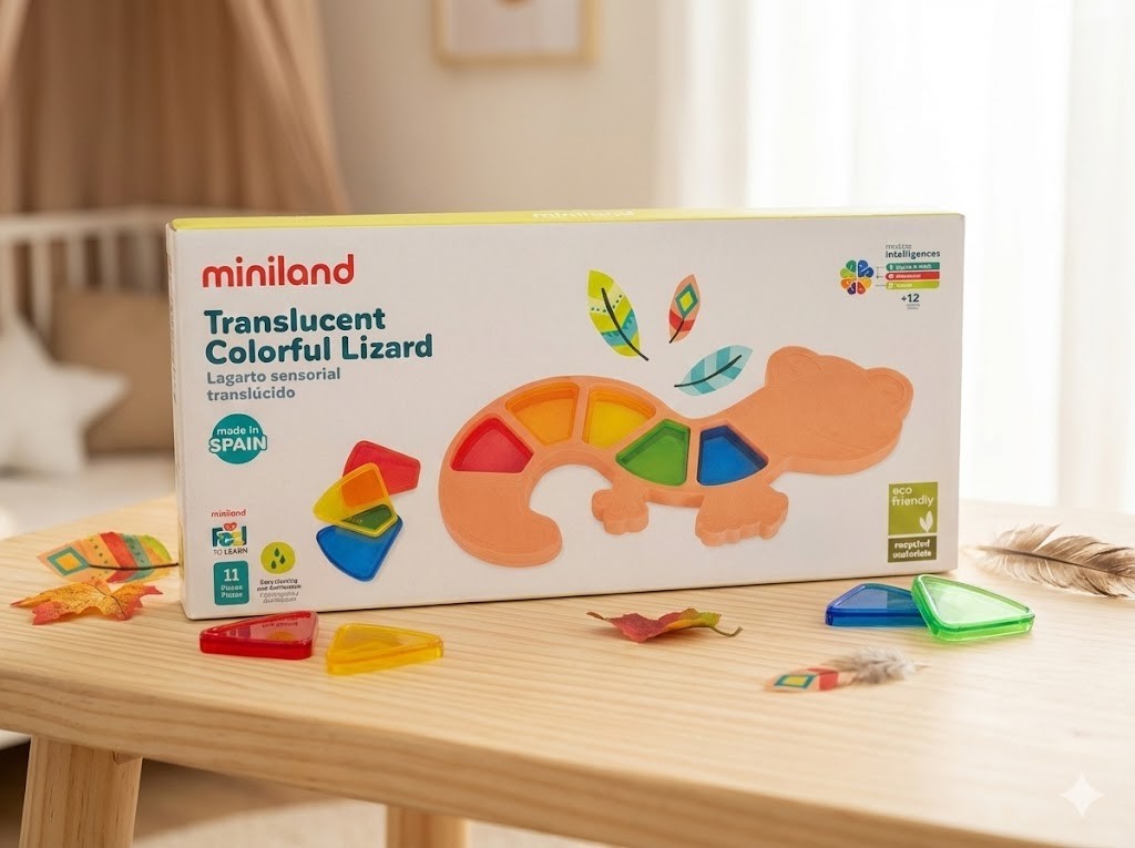 Miniland Translucent Colorful Lizard Lernspielzeug Kinder Bauspielzeug